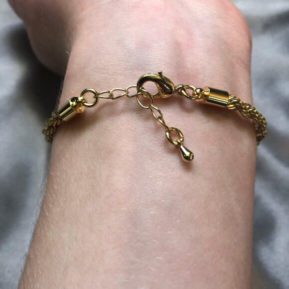 Gold Twisted Rope Bracelet - Picture 6 of 6